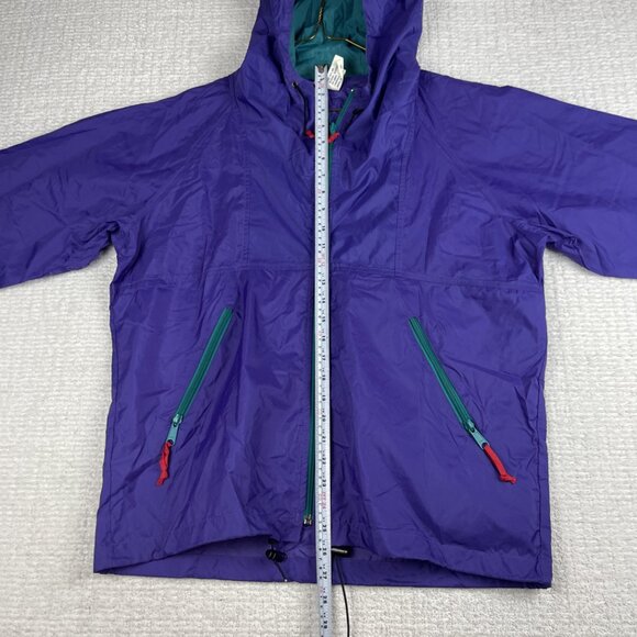VTG Sierra Designs Medium Nylon Retro Purple Full Zip Hooded Windbreaker Jacket - Picture 11 of 16